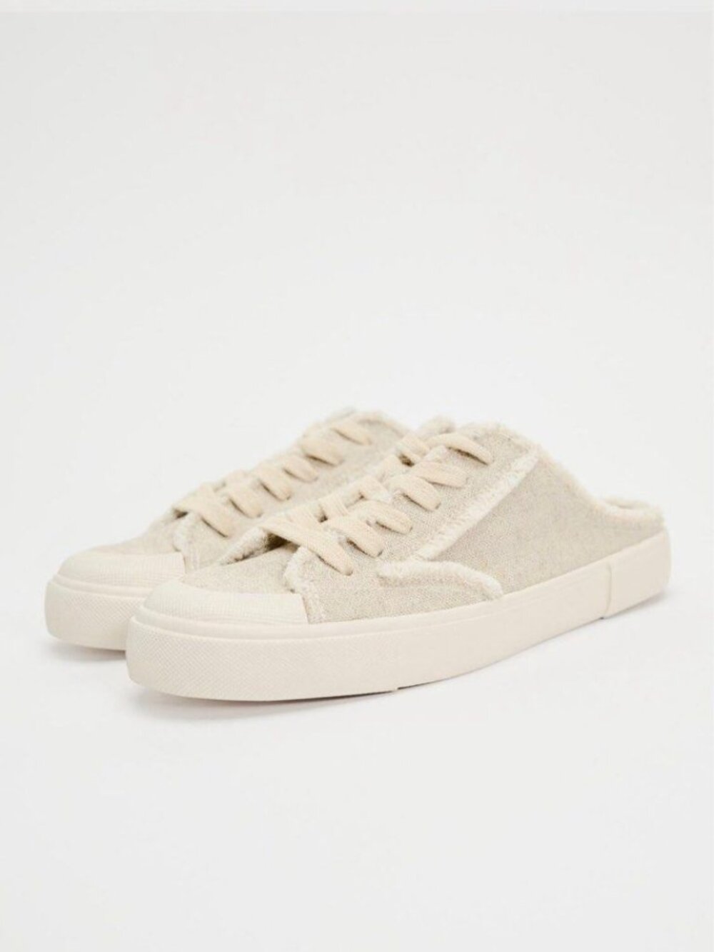 ZARA NWT Frayed-Effect Trainers
